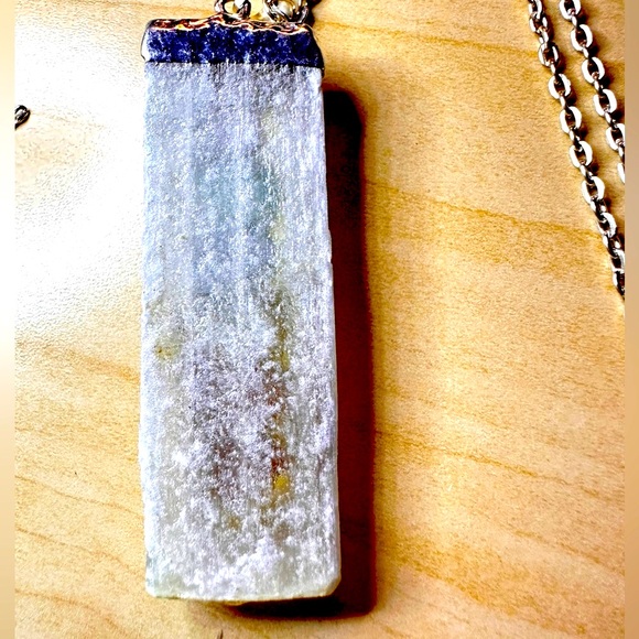 Chakra Gemstone Selenite Pendant Necklace - Picture 2 of 6